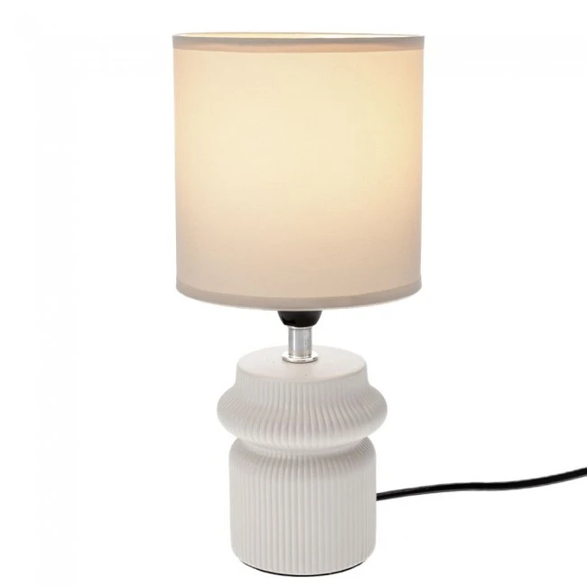CRΘME CERAMIC STRIPED LAMP WITH WHITE HAT D13Χ26.5CM