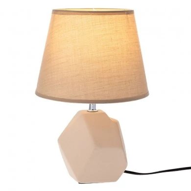 BEIGE CERAMIC LAMP WITH HAT D20Χ29.5CM