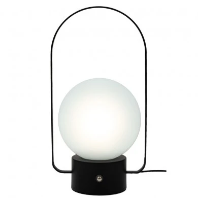 BLACK METAL LAMP WITH USB 27CM