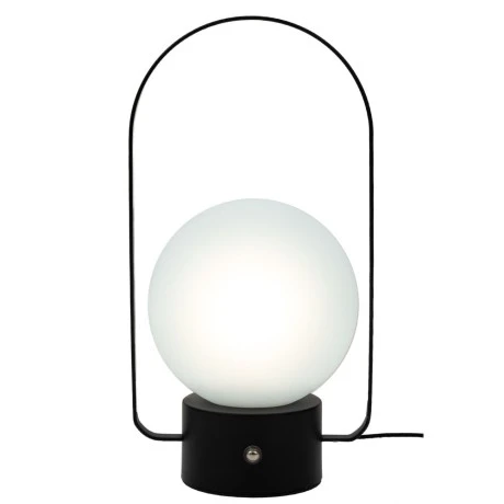 BLACK METAL LAMP WITH USB 27CM