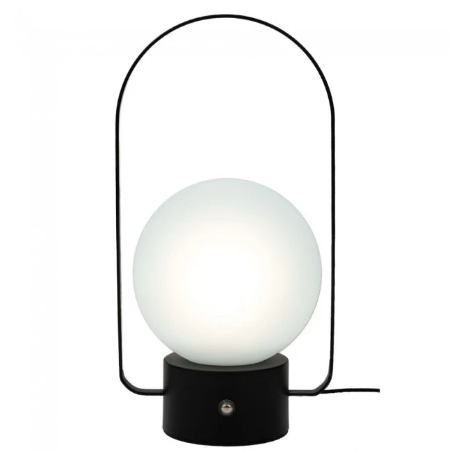 BLACK METAL LAMP WITH USB 27CM