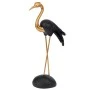 GOLD POLYRESIN HERON WITH BLACK WINGS 26X12X50CM