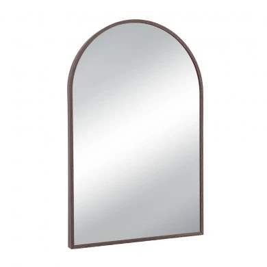 BROWN METAL ARCH MIRROR 40X60CM