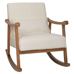 LOUNGE ΚΟΥΝΙΣΤΗ ΠΟΛΥΘΡΟΝΑ ΑΠΟ ΞΥΛΟ ΚΑΟΥΤΣΟΥΚ ΜΕ ΚΡΕΜ ΜΠΟΥΚΛΕ ΥΦΑΣΜΑ 83Χ60Χ80ΕΚ