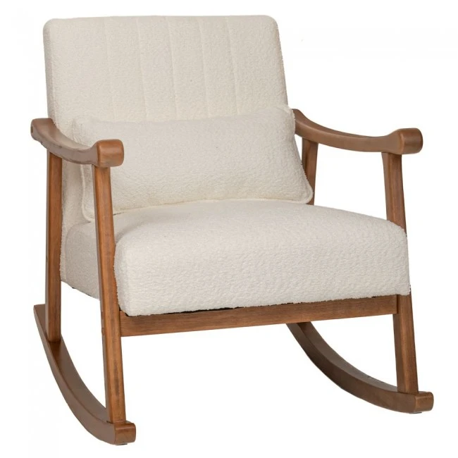 LOUNGE ΚΟΥΝΙΣΤΗ ΠΟΛΥΘΡΟΝΑ ΑΠΟ ΞΥΛΟ ΚΑΟΥΤΣΟΥΚ ΜΕ ΚΡΕΜ ΜΠΟΥΚΛΕ ΥΦΑΣΜΑ 83Χ60Χ80ΕΚ