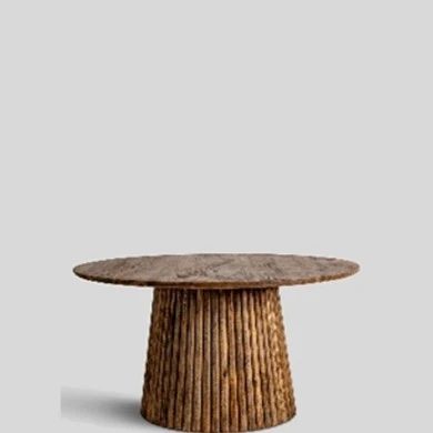 ROUND DINING TABLE MADE OF MANGO WOOD IN BROWN COLOR D120X77CM