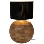 ROUND SHAPE TABLE LAMP MADE OF MANGO WOOD WITH DARK BLUE SHADE D45X50CM