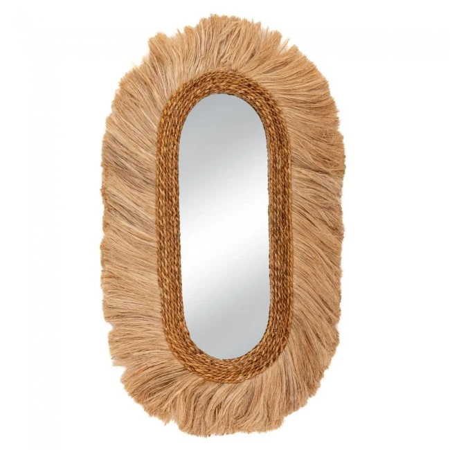 OVAL SHAPE SHANE INA MIRROR MADE OF ABACA 55X95X4CM