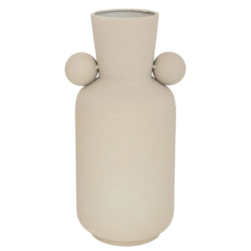 METAL VASE IN CREAM COLOR 15X15X34,5CM