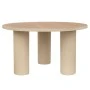 METAL SIDE TABLE IN CREAM COLOR WITH WOODEN SURFACE 74Χ74Χ41CM