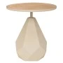 METAL SIDE TABLE IN CREAM COLOR WITH WOODEN SURFACE 45X45X49CM