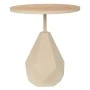 METAL SIDE TABLE IN CREAM COLOR WITH WOODEN SURFACE 50X50X56CM