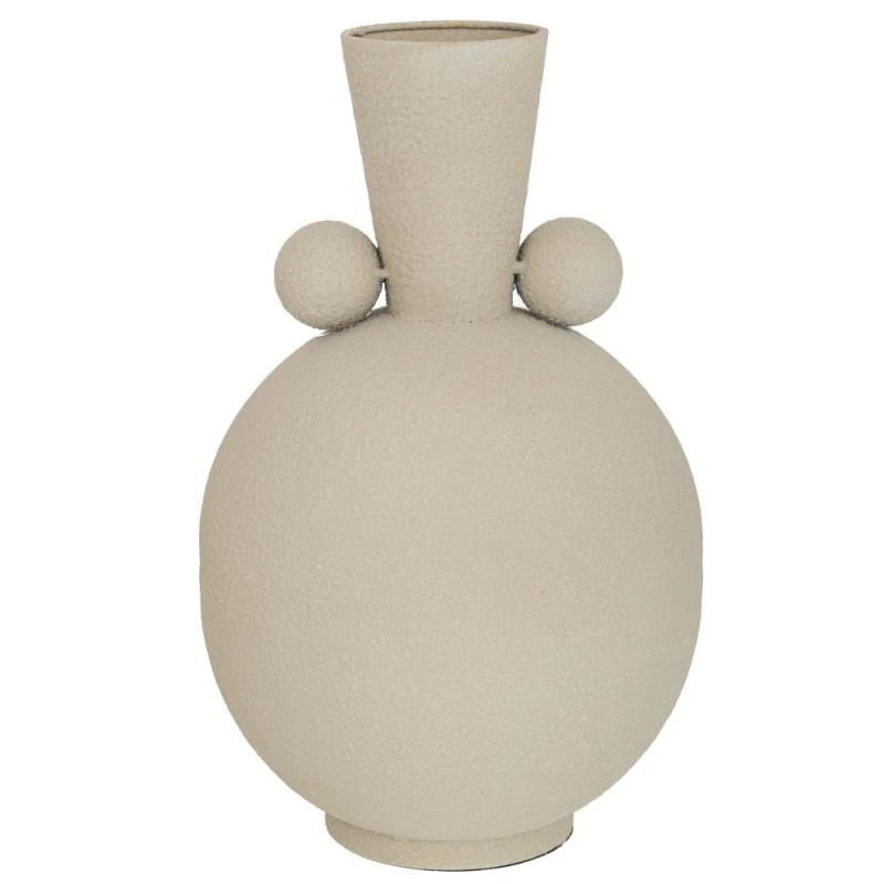 METAL ROUND VASE IN CREAM COLOR 24X24X38,5CM