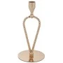 GOLD METAL CANDLEHOLDER ON ROUND METAL BASE 10X10X21CM