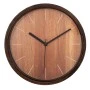 DARK BROWN PLASTIC WALL CLOCK D22CM FINISH LIKE WOOD