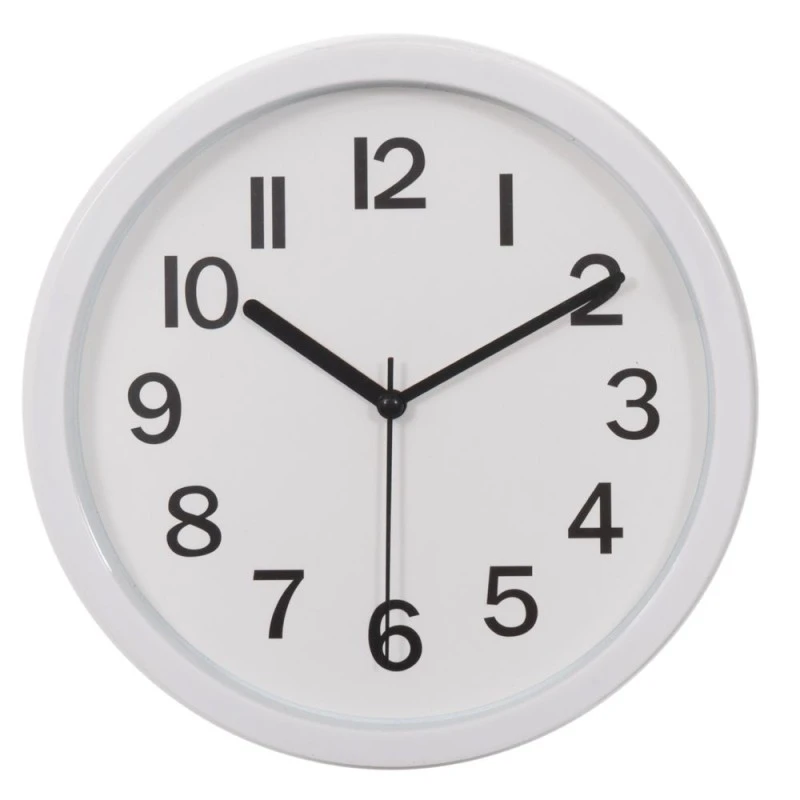 DECO ROUND METAL WALL CLOCK IN WHITE COLOR D22CM
