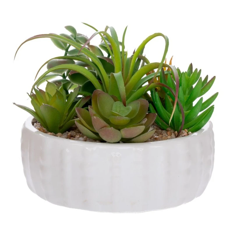 ARTIFICIAL SUCCULENT PLANT IN CERAMIC POT 17CM