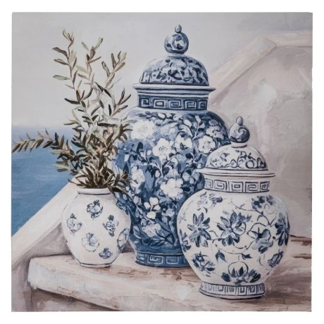 PLANT PAINTING ON PRINTED CANVAS 80X80CM