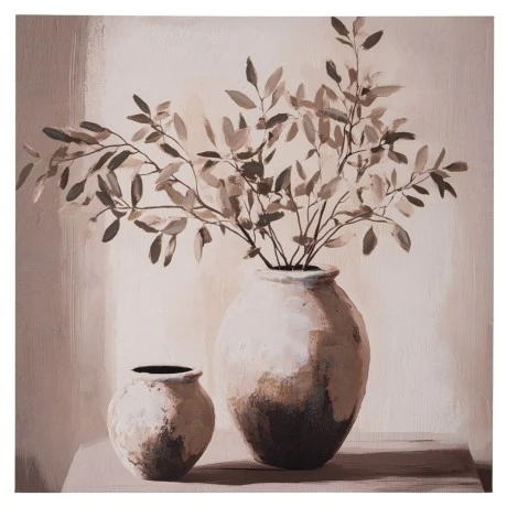 PLANT PAINTING ON PRINTED CANVAS 80X80CM