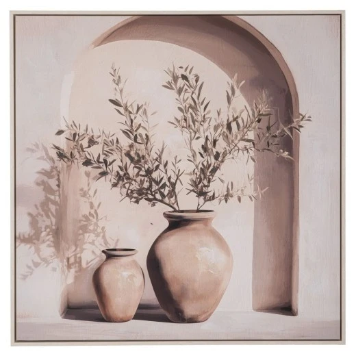 PLANT ΠΙΝΑΚΑΣ ΣΕ ΤΥΠΩΜΕΝΟ ΚΑΜΒΑ ΜΕ ΛΕΥΚΗ ΠΑΛΑΙΩΜΕΝΗ ΚΟΡΝΙΖΑ 80Χ80ΕΚ
