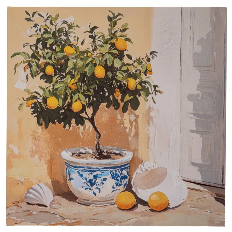 PLANT PAINTING ON PRINTED CANVAS 60X60CM