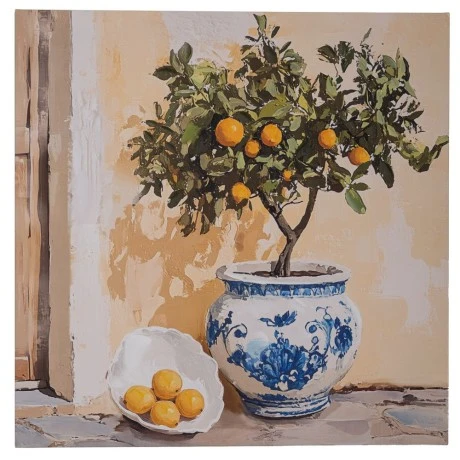 PLANT PAINTING ON PRINTED CANVAS 60X60CM