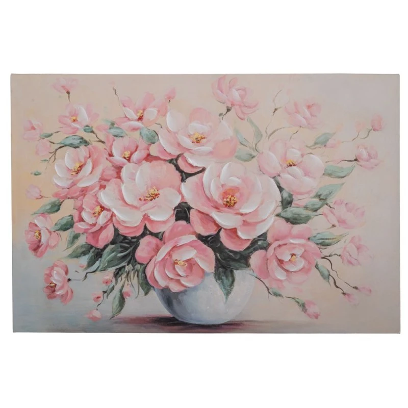 VASE WITH FLOWERS PAINTING ON PRINTED CANVAS 90X60CM