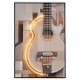 GUITAR WITH LED LIGHT PAINTING WITH BLACK FRAME ON PRINTED CANVAS 80X120CM