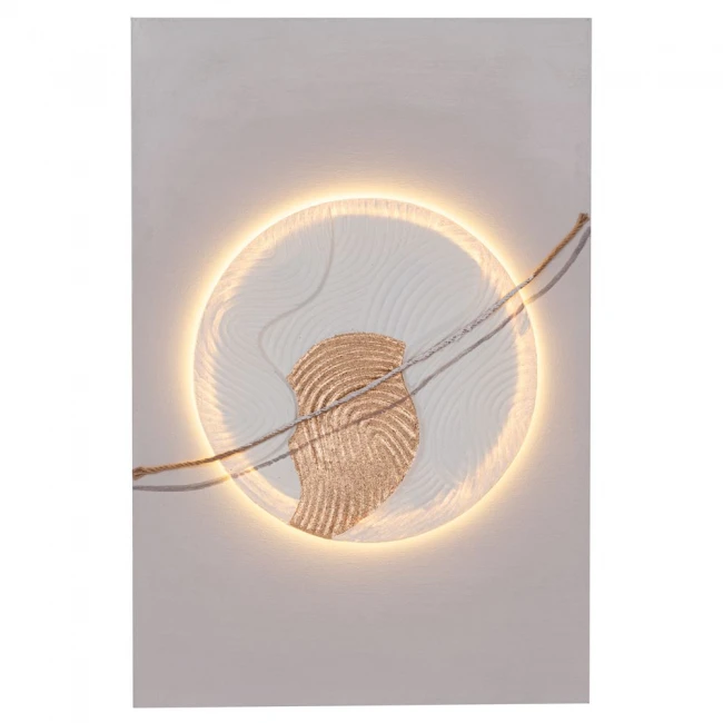 ΠΙΝΑΚΑΣ ΚΥΚΛΟΣ ΕΛΑΙΟΓΡΑΦΙΑ WITH LED LIGHT ΣΕ ΤΥΠΩΜΕΝΟ ΚΑΜΒΑ 60Χ90ΕΚ