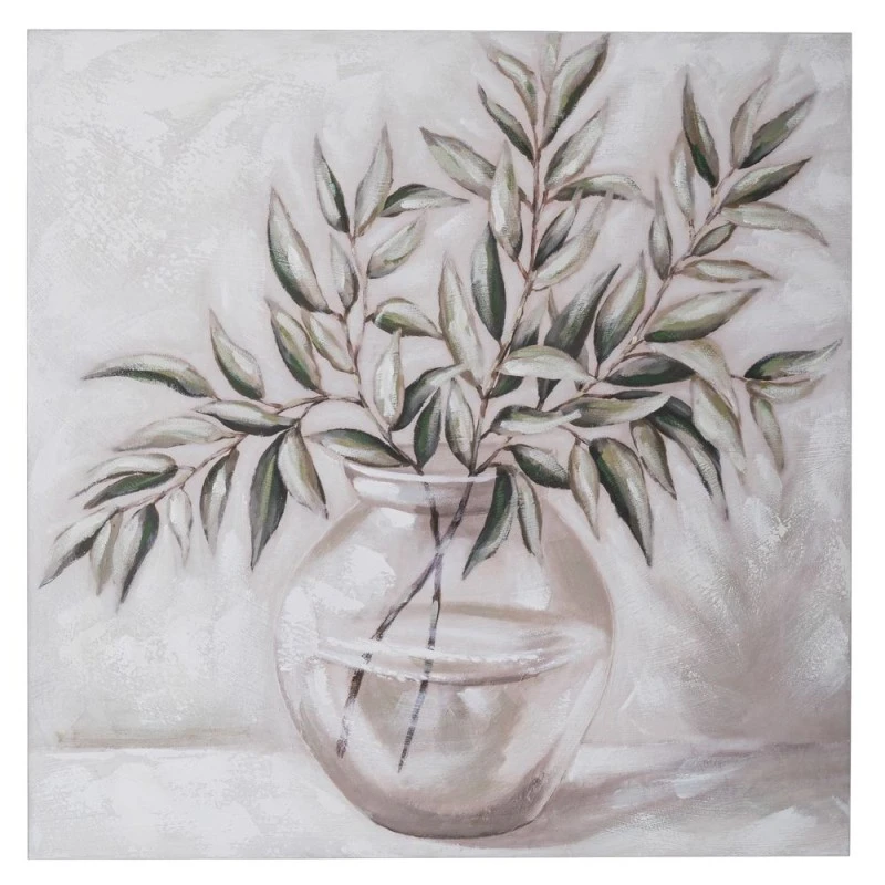PLANT OIL PAINTING ON PRINTED CANVAS 80Χ80CM