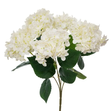 ARTIFICIAL HYDRANGEA REAL TOUCH BOUQUET IN CREAM COLOR X5