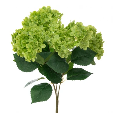 ARTIFICIAL HYDRANGEA REAL TOUCH BOUQUET IN DRAK GREEN COLOR X5
