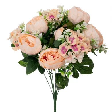 ARTIFICIAL CREAM FLOWERS BUSH POTTED