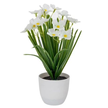 WHITE FLOWERS IN PLASTIC POT 10X9X28CM
