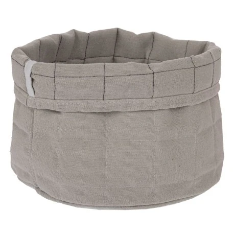 GREY SOFT BAG BASKET D24X15CM