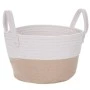 WHITE COTTON ROPE BASKET D25X15CM