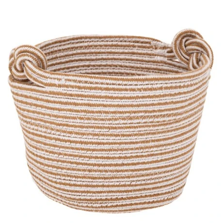 CREAM COTTON ROPE BASKET D18X18CM