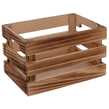 NATURAL WOODEN CRATE 24X16X14CM