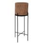 BLACK METAL FLOWER STAND WITH JUTE POT D25X66CM