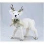 XMAS WHITE DEER WITH GOLD ANTLERS AND GOLD PICΚ ON NECK 23X11,50X30,5CM