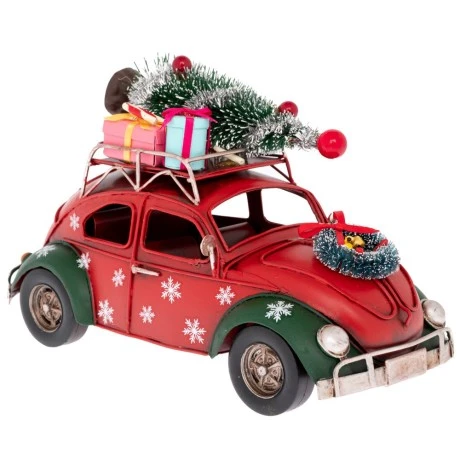 XMAS METAL RETRO CAR 19X8X12CM