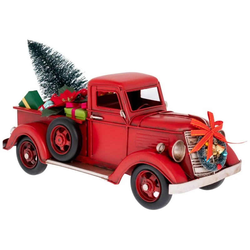 XMAS METAL RETRO TRUCK 39X15X18CM