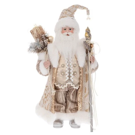 XMAS FABRIC SANTA CLAUS IN GOLD COLOR 45CM