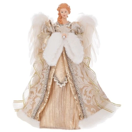 XMAS FABRIC ANGEL IN GOLD COLOR 40CM