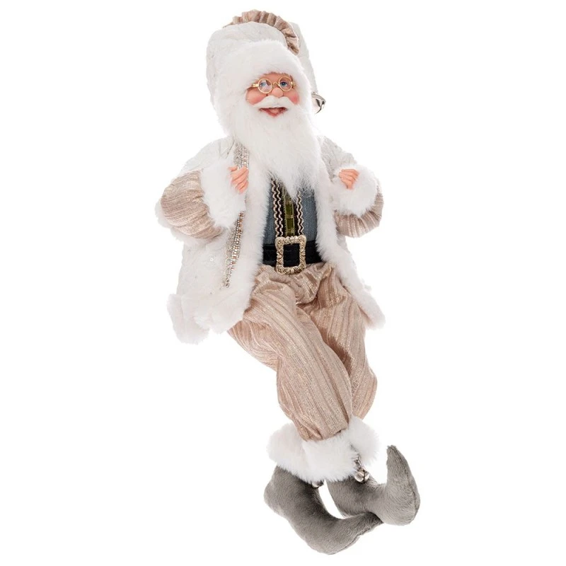 XMAS SITTING SANTA CLAUS IN MINT GREEN COLOR 45CM
