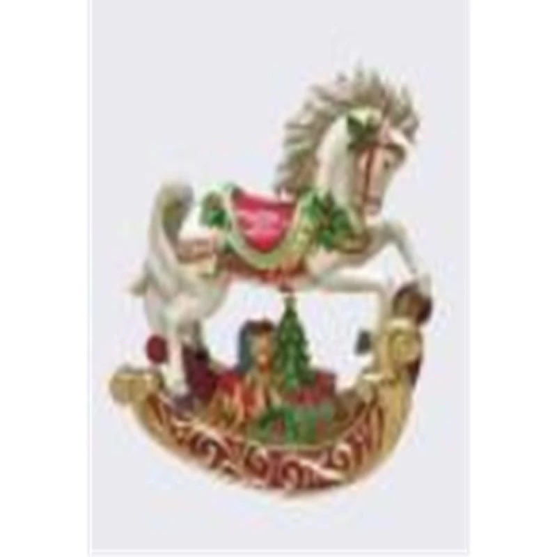XMAS MULTICOLOR RESIN ROCKING HORSE 34X13X37CM