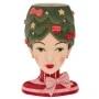 XMAS 
CERAMIC FLOWER POT IN THE SHAPE OF A WOMAN S FACE 20X19X30CM