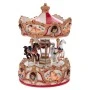 XMAS RESIN WINDING CAROUSEL IN GOLD COLOR WITH HORSES, MUSIC AND MOVEMENT D12X16,5CM