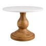 WOODEN ROTTON TABLE WITH WHITE SURFACE AND MARBLE EFFECT D120X80CM