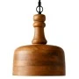 WOODEN CEILING LIGHT WITH BLACK CHAIN D28X355CM